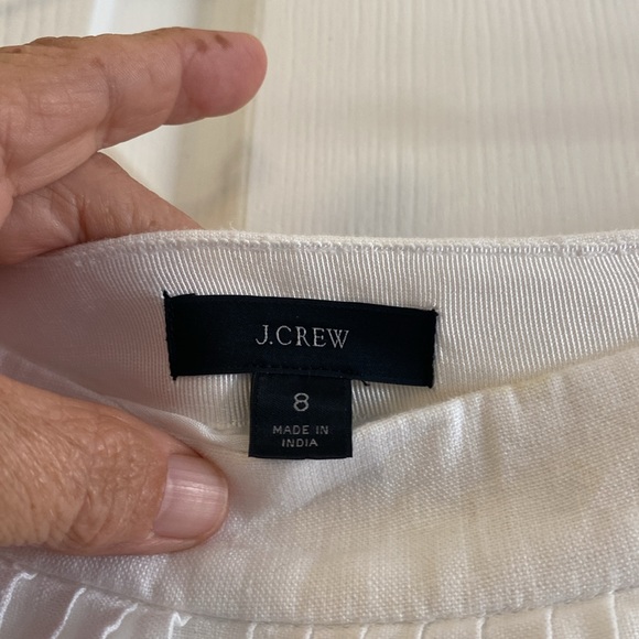 J.Crew white size 8 linen mini skirt - Picture 3 of 5